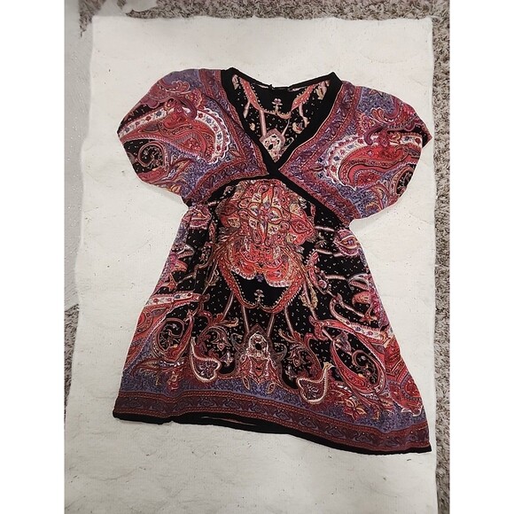 Angie Tunis Kimono Sleeve Tunic Top Sz L - Picture 1 of 5